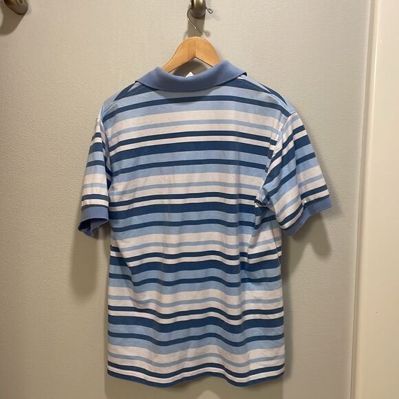 Lacoste Mens polo blue and white striped collared shirt - Picture 7 of 13